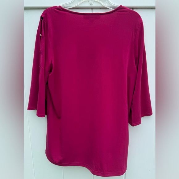 Michael Kors Pink Blouse With Elbow Length Sleeves, V-Neck. Size Small. NWOT. - Picture 7 of 7